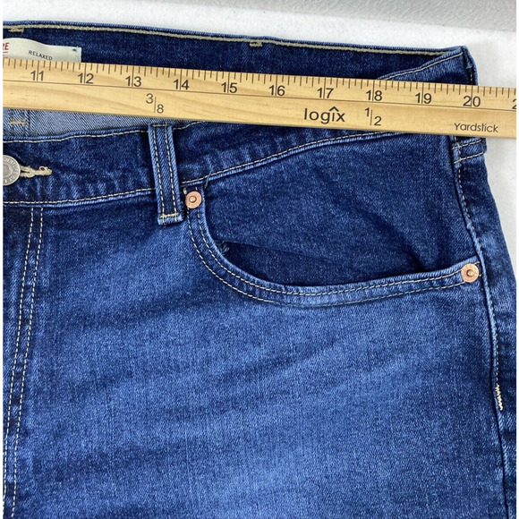Levi Strauss Signature Jeans Mens‎ 40 x 29.5 Dark Wash Denim Straight Relaxed - Picture 6 of 10